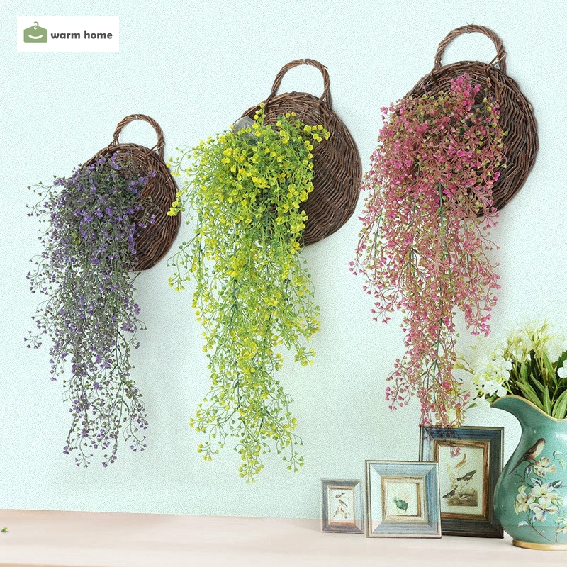 Giỏ dây leo giả treo tường trang trí tiệc cưới 4 màu lựa chọn 65 cm DIY