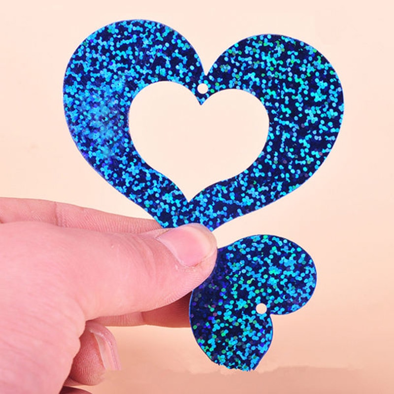 Set 100 Mặt Dây Ruy Băng Tua Rua Hình Trái Tim Trang Trí Tiệc Cưới