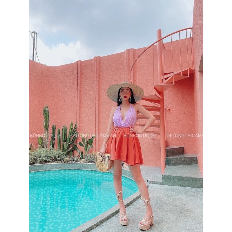 [FOLLOW GIẢM 10K] Váy Cổ Yếm Quyến Rũ Hở Lưng Dáng Ngắn | BigBuy360 - bigbuy360.vn