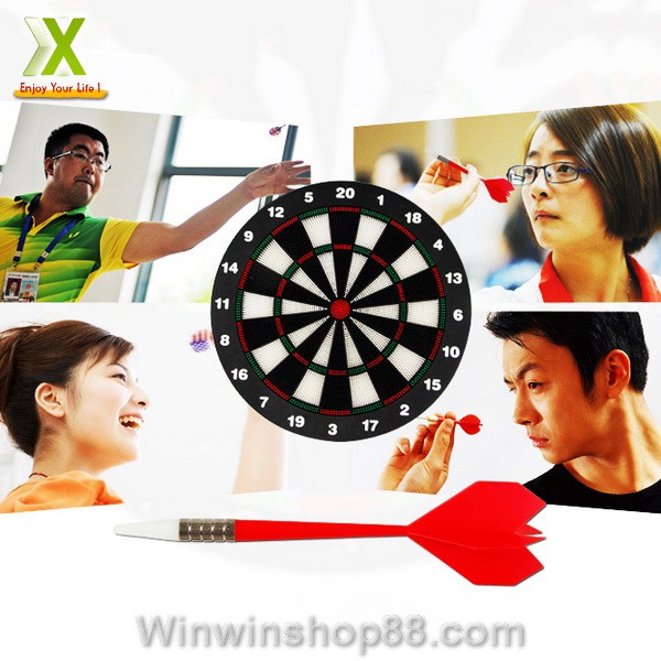 Bộ bảng phóng phi tiêu mũi nhựa an toàn cao cấp và 6 mũi tiêu có móc treo cực tiện darts dartsport dartsfamily - Asam