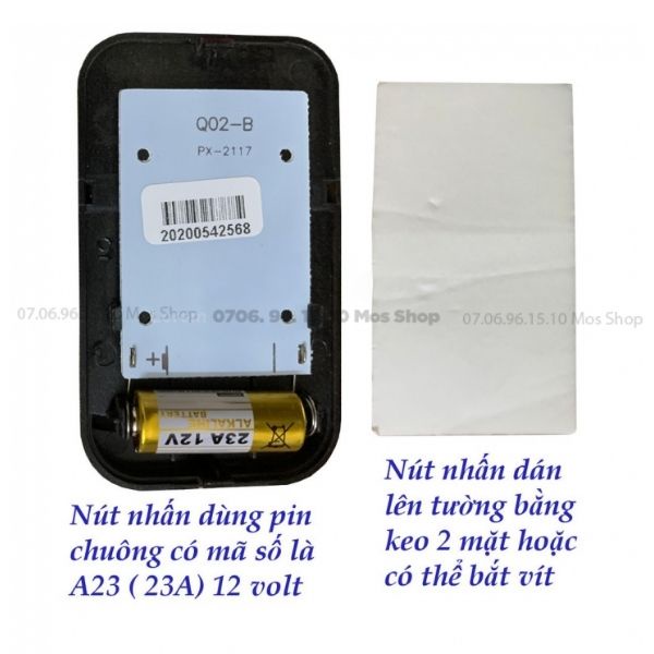Chuông cửa không dây ⚡⚡ 1 đổi 1⚡⚡  cao Cấp ATA-919 m, 32 kiểu chuông dùng pin màu đen Mos shop