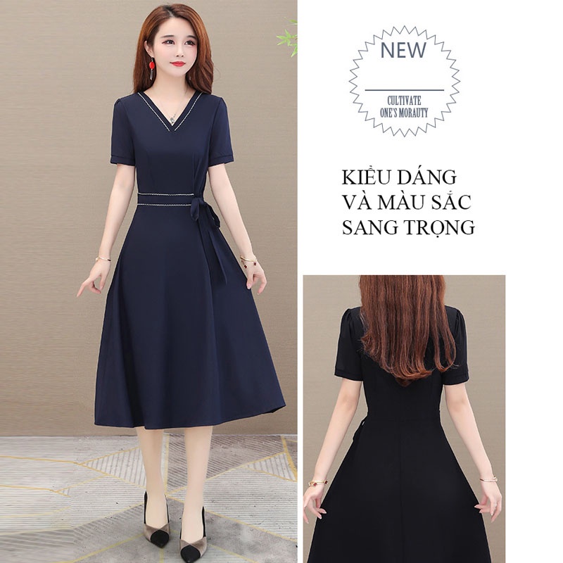 Váy trung niên cho mẹ, thiết kế đơn giản, thanh lịch, trẻ trung,  chất voan mềm mịn - WOBE Happy Mami - L01 | BigBuy360 - bigbuy360.vn