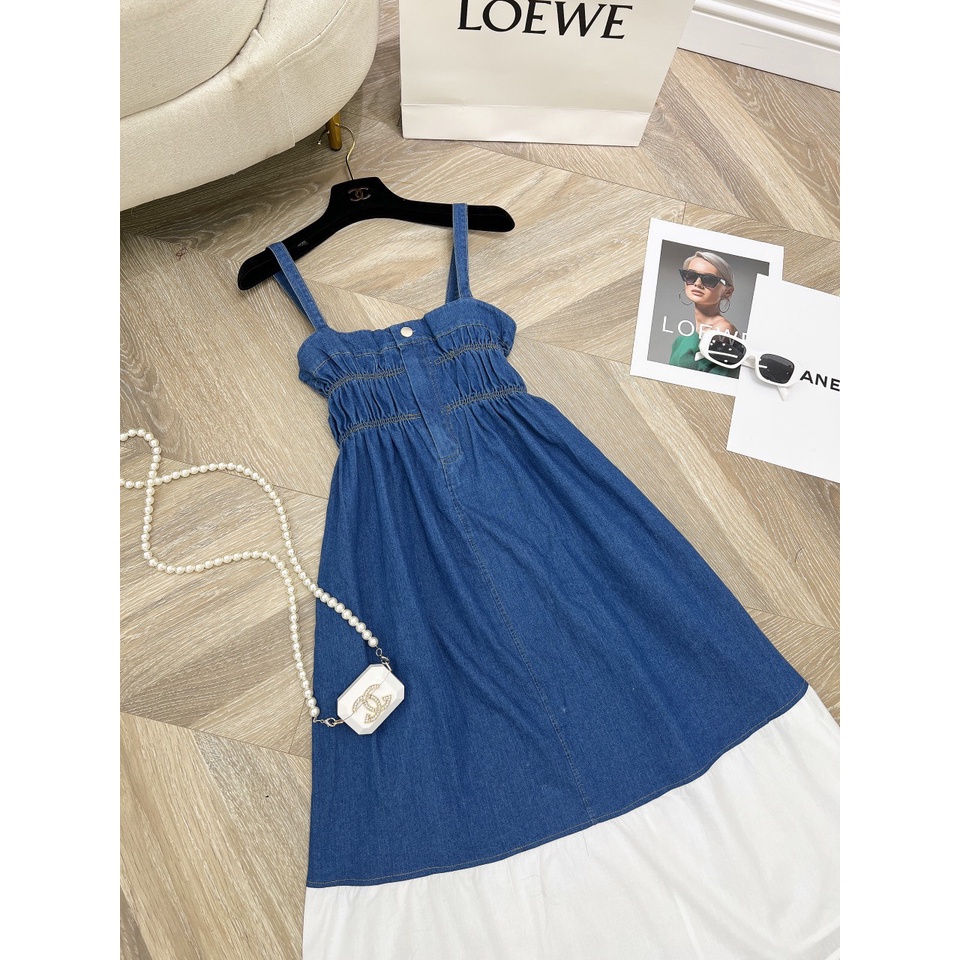 Váy bò, váy hai dây bò chun ngực dáng xuông cá tính