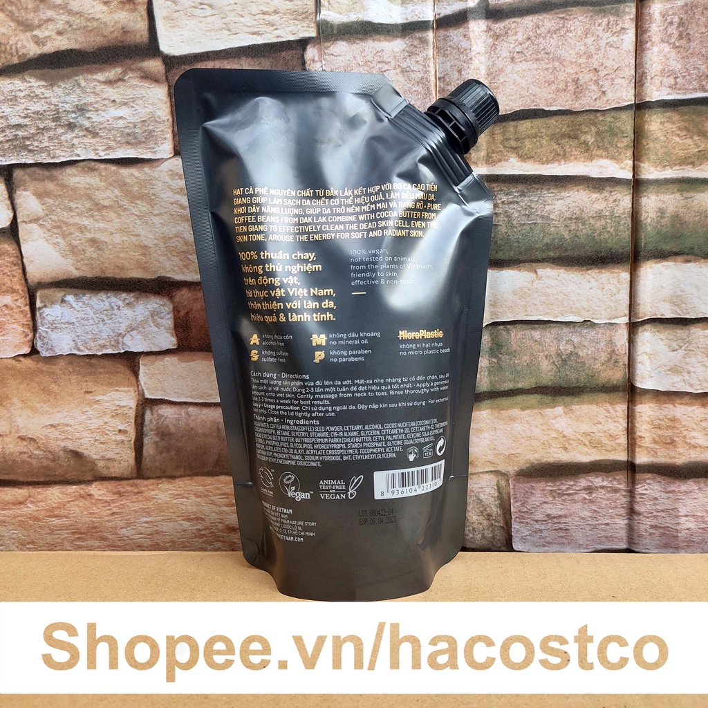 Tẩy tế bào chết Cocoon Cà phê Đắk Lắk làm sạch da chết cơ thể 200ml , 600ml Hong1008