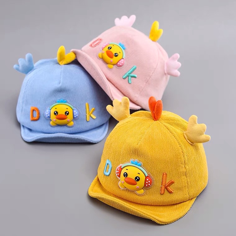 Mũ vải lưỡi trai hình vịt con nón hè chỉnh size xinh xắn bé trai/bé gái 3-18 tháng