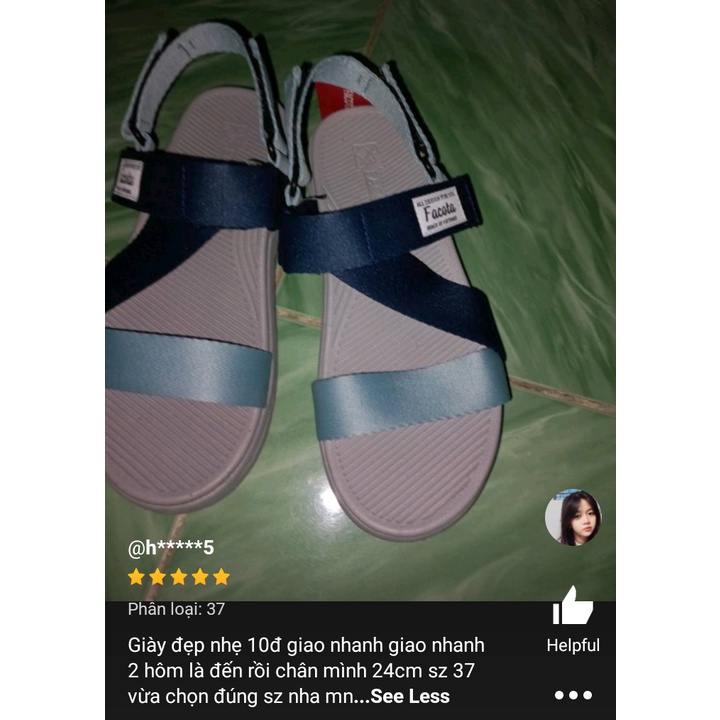 FACOTA | giày dép sandal nam, nữ xám phối xanh mang đi chơi đi học NN10