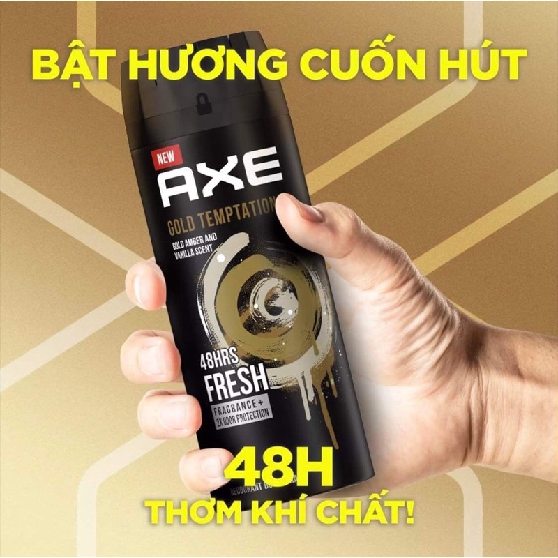 Xịt nước hoa toàn thân AXE 135ml (Gold/Ignite/Dark/Black)