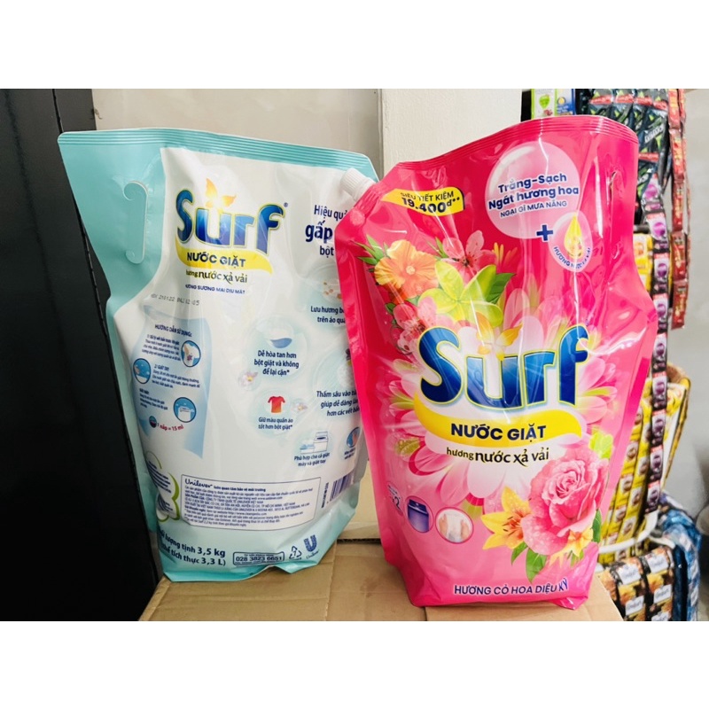 Nước Giặt Surf Túi 3,3Kg Hương Hoa Cỏ/Sương Mai