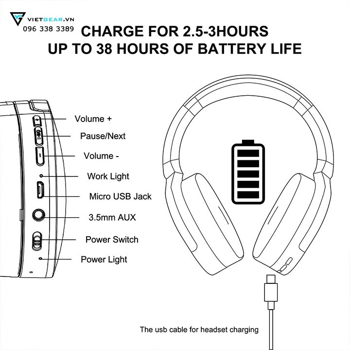 Tai nghe tai mèo Somic SC2000 Bluetooth 5.0 chống ồn màu hồng