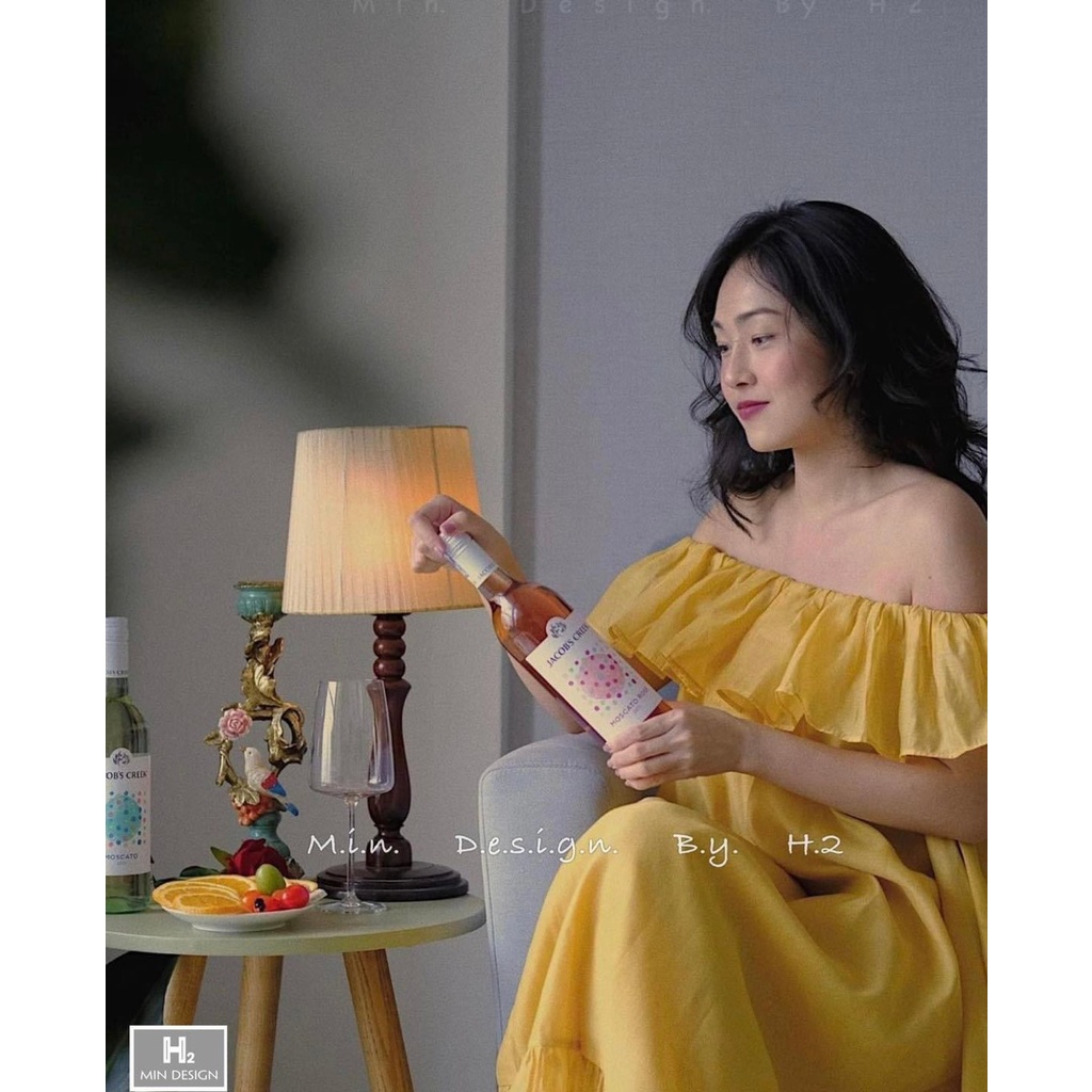 [Maxi] Đầm đi biển maxi suông bẹt vai- Maxi ngọc lan