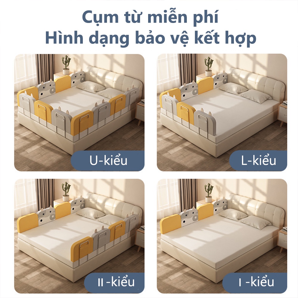 Hàng Rào Chắn Thành Giường Mềm Mại Bảo Vệ An Toàn Cho Bé Chống Ngã