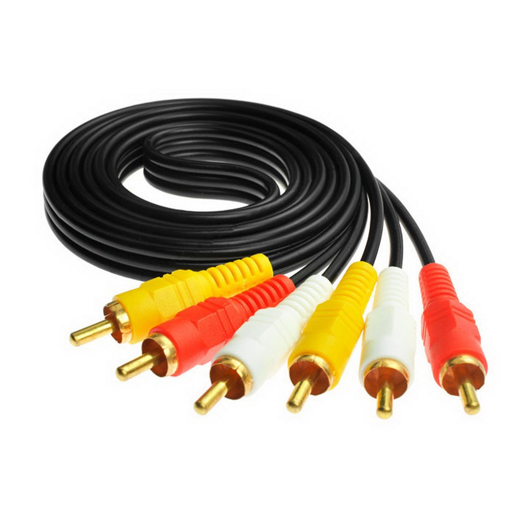 Cáp Loa 6 đầu bông sen. Cáp Loa AV 3 ra 3. 3 đầu bông sen ra 3 đầu bông sen. Vi Tính Quốc Duy