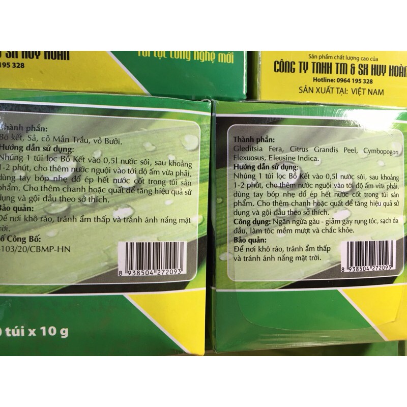 Bột bồ kết túi lọc - Thảo dược gội đầu bồ kết túi lọc - Hộp 10 túi x 10g | BigBuy360 - bigbuy360.vn