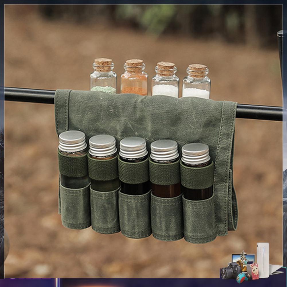 Bộ 9 Lọ Thủy Tinh Đựng Gia Vị Nhỏ Gọn Cho Cắm Trại
