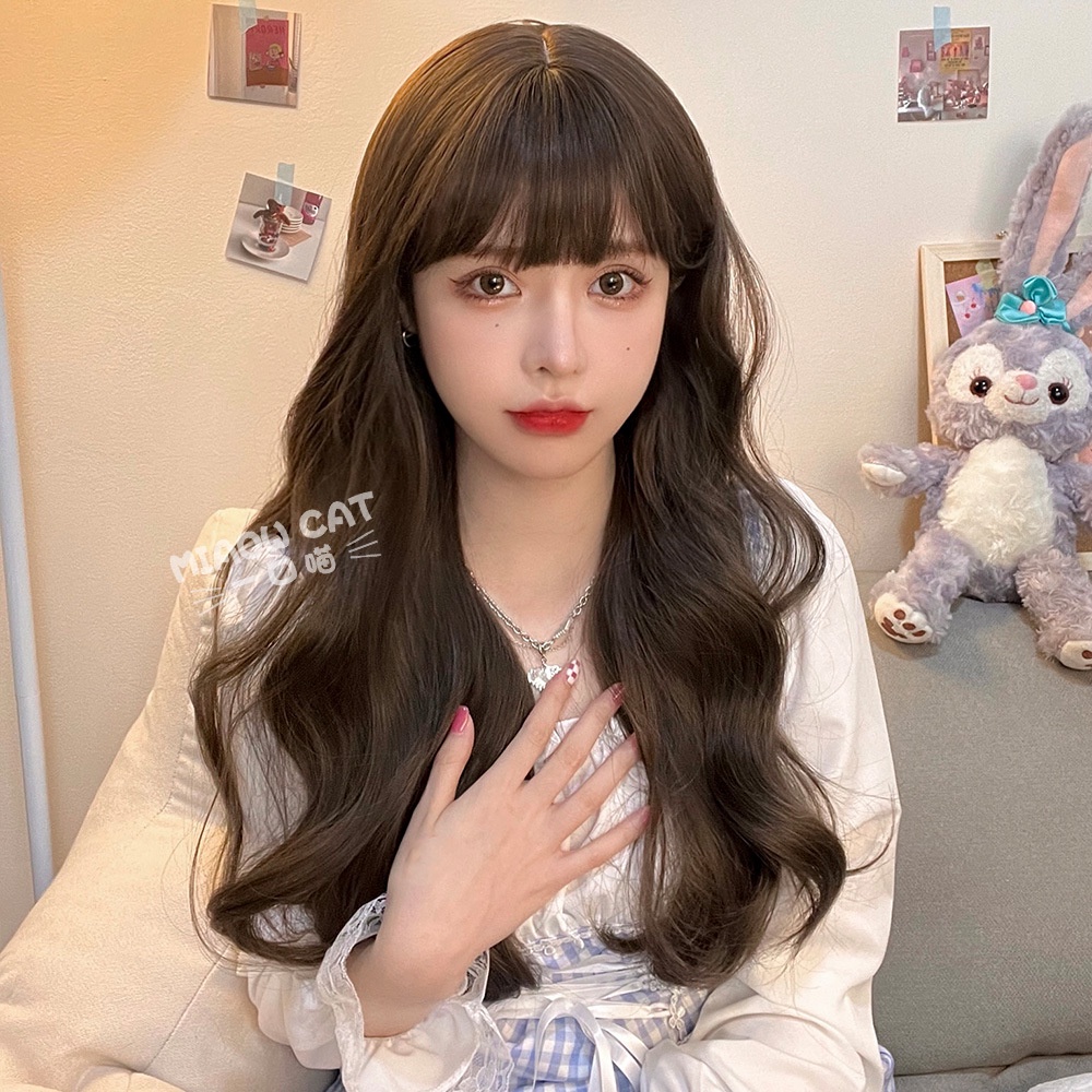 Tóc giả xoăn ❤️FREESHIP❤️ nguyên đầu xoăn dài tơ cao cấp, c8289