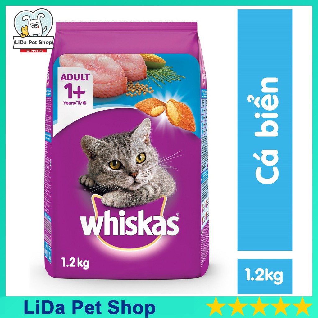 [400g-1.2 kg] Whiskas Thức Ăn Hạt Cho Mèo Lớn Vị Cá Biển - Lida Pet Shop