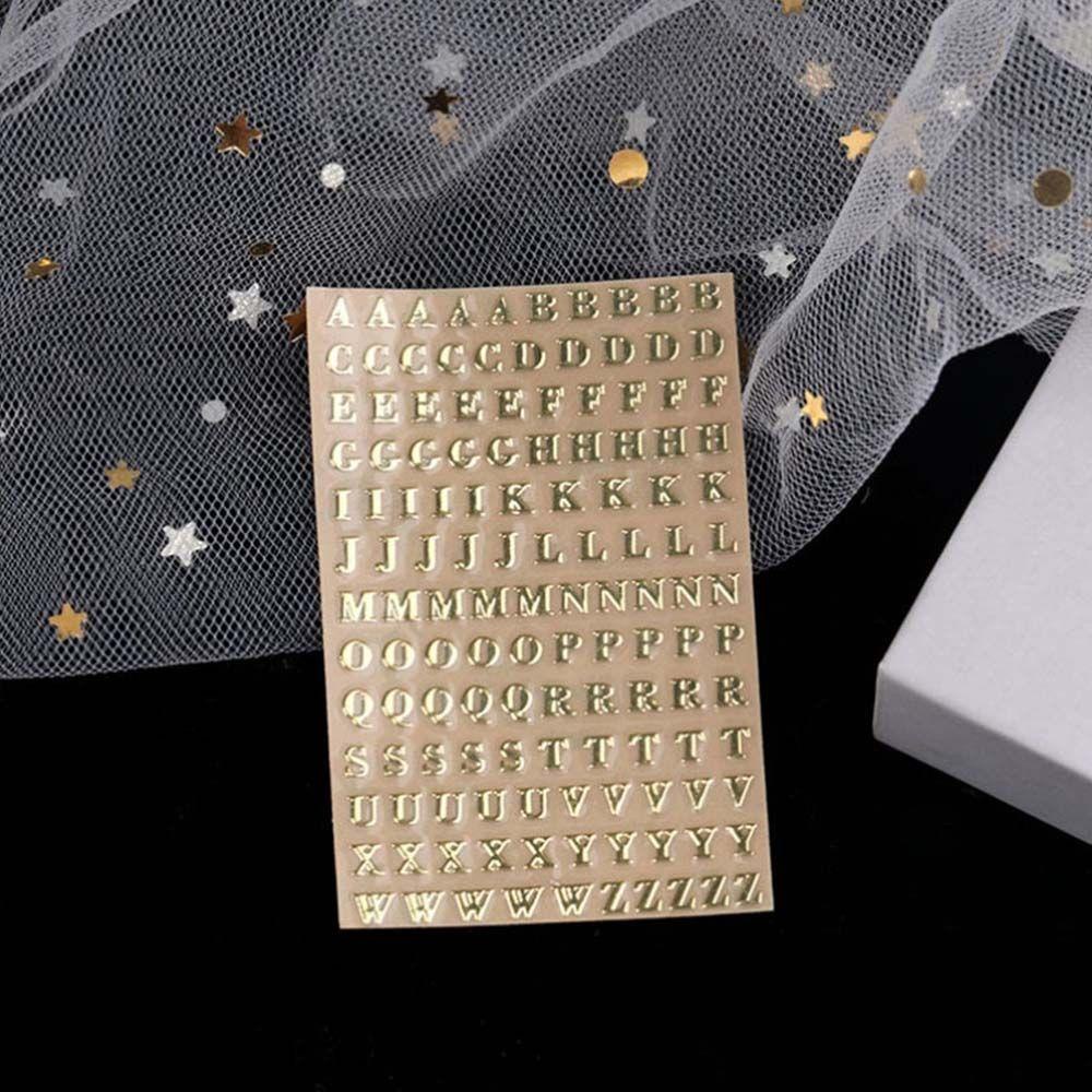 Miếng Dán Trang Trí Sổ Tay Hình Chữ Cái Tiếng Anh Lấp Lánh Epoxy Resin DIY Đa Năng