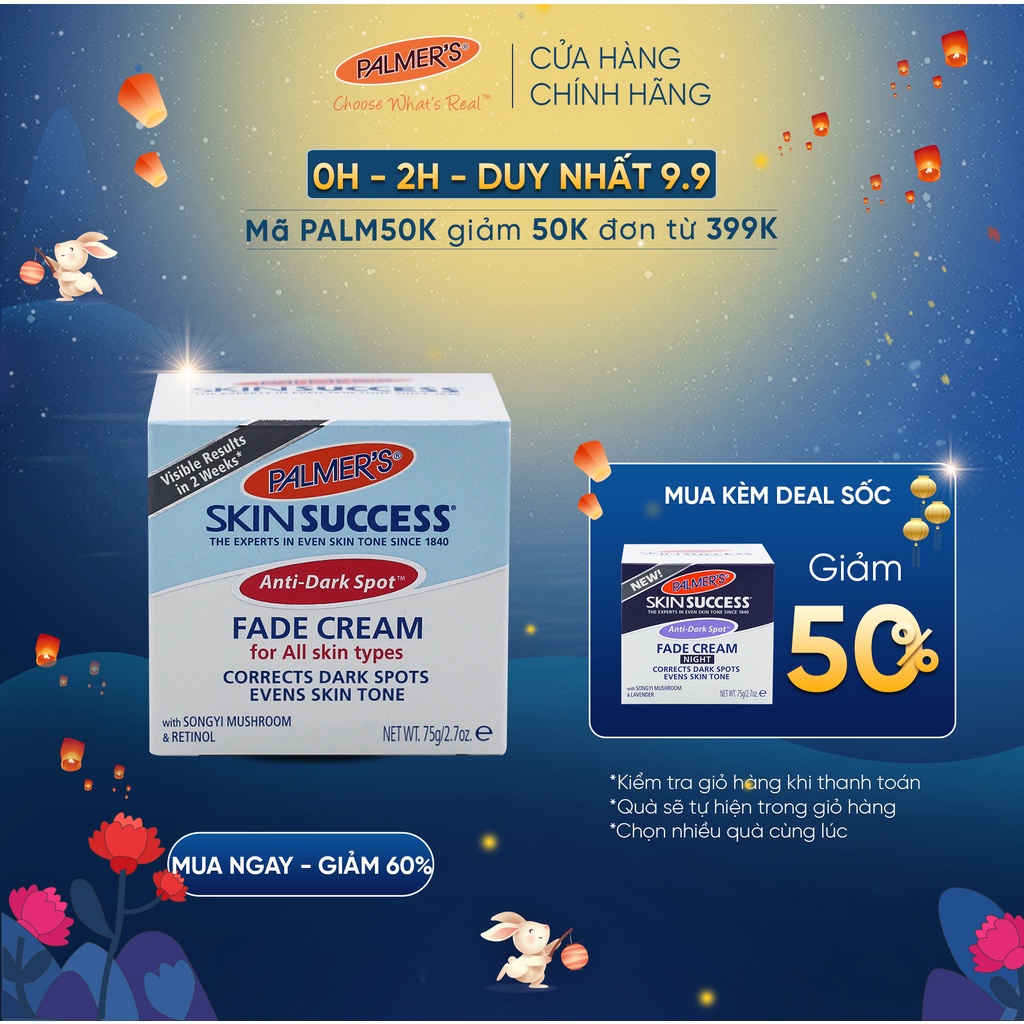 Kem dưỡng trắng sáng da ban ngày, mờ thâm nám - tàn nhang Palmer's 75g