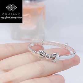 LẮC TAY BẠC ĐẸP HÌNH NƠ CHO BÉ GÁI, BẠC 999, BẠC NGUYỄN KHÁNG