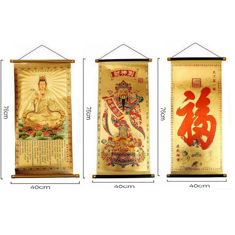 Tranh Phật Bà Quan Thế Âm Bồ Tát 3D treo tường mạ vàng - 76x40cm | BigBuy360 - bigbuy360.vn