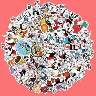 Set miếng dán trang trí hình nhân vật game Cuphead độc đáo