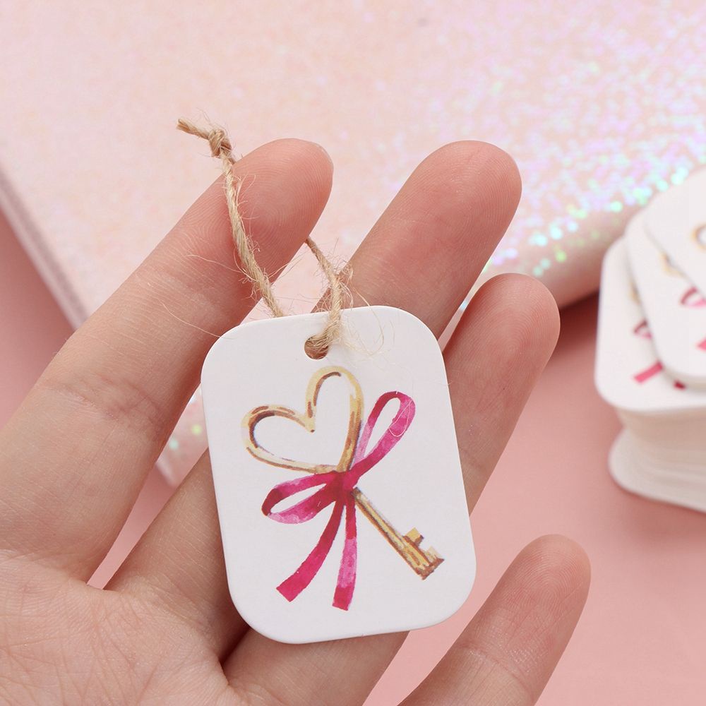 Bộ thẻ làm tag nhãn YIYU bằng giấy thủ công treo gói quà trang trí đám cưới lễ tình nhân DIY