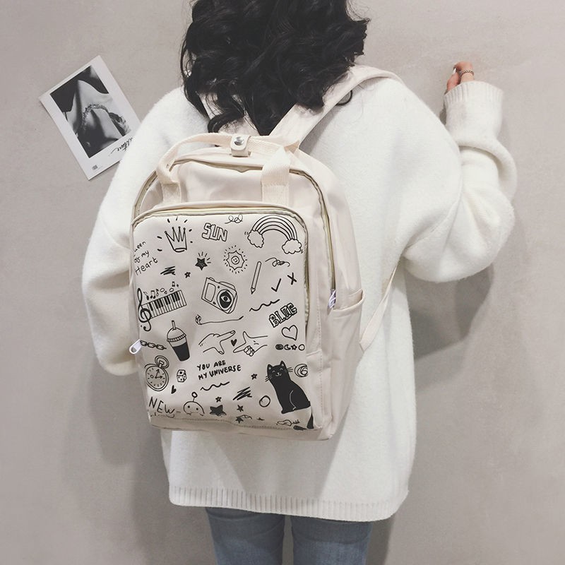 🌈Tặng một món quà nhỏ🎁Ba lô cao cấp Harajuku in hình graffiti Nhật Bản ba lô nữ học sinh
