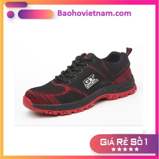 Giày bảo hộ lao động dáng thể thao siêu thoáng 118 Đỏ nhập khẩu chính hãng mũi sắt siêu bền