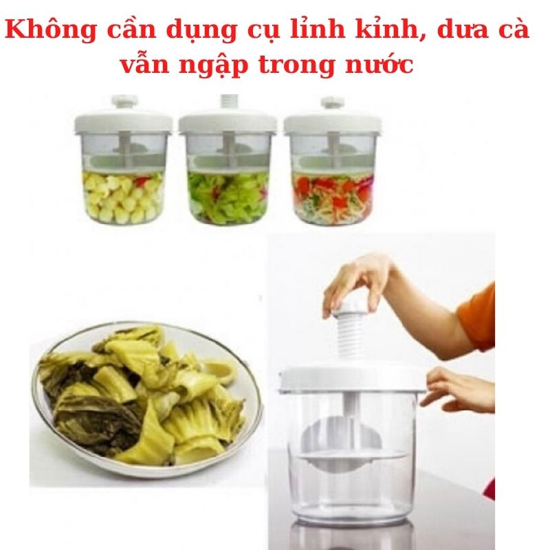 Hũ muối dưa cà thông minh Việt Nhật Hộp nén dưa cà tiện lợi loại to