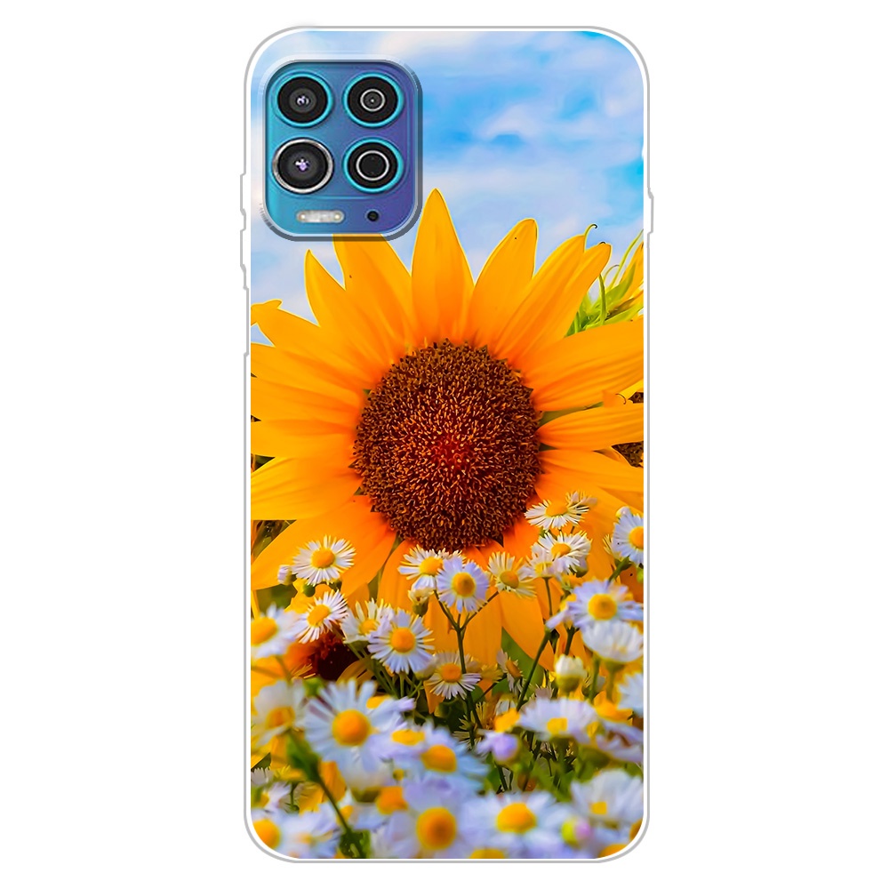 Ốp Lưng Silicone/Tpu In Họa Tiết Hoa Cho Motorola Moto G100