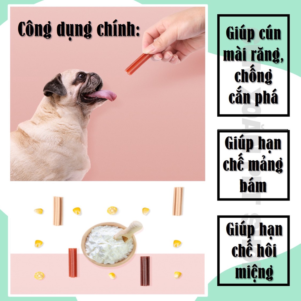 Xương gặm sạch răng cho chó Hello Joy (mix 3 vị Bò/Cá/Sữa) (Túi 220g)