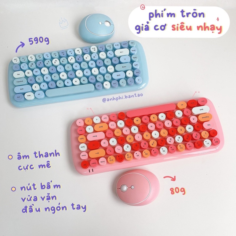 Bộ bàn phím không dây giả cơ &amp; chuột MOFII Candy XR/chính hãng 100% MOFII/bảo hành 1 đổi 1ii