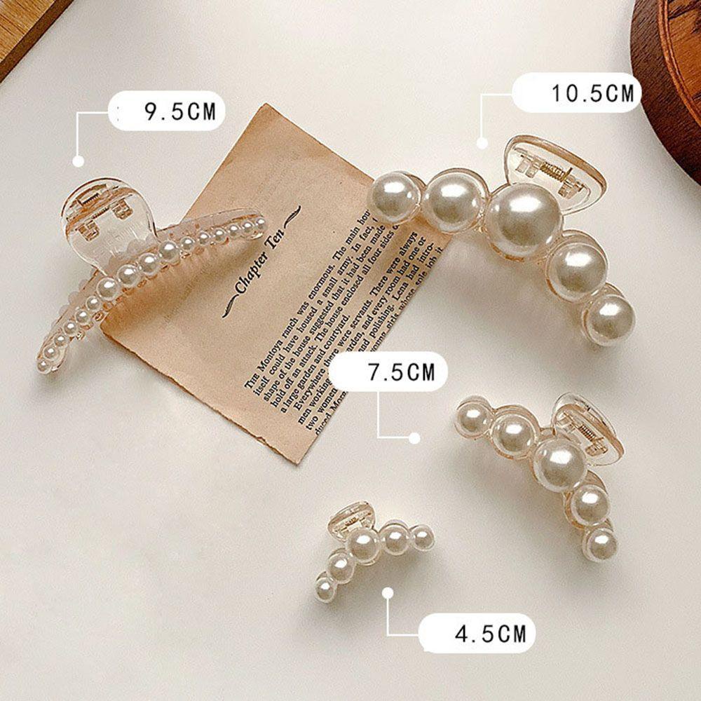 EXPEN Kẹp Tóc Nhựa Đính Ngọc Trai Nhân Tạo Phong Cách Hàn Quốc