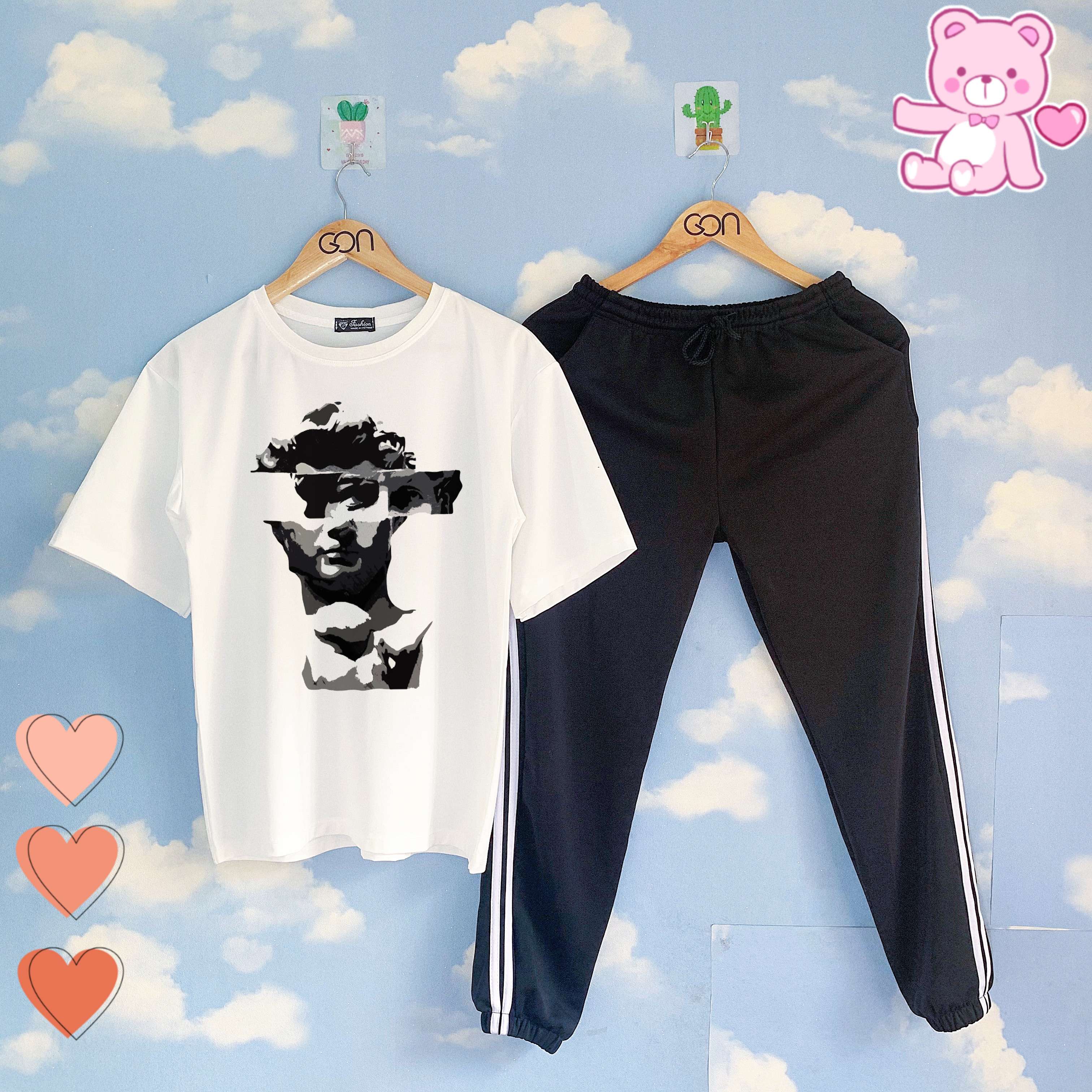 [COMBO TIẾT KIỆM] Set áo tay lửng quần thun 2 sọc ĐEN unisex, quần dài 2 sọc, 3 sọc, Áo tay lỡ và quần thể thao BLACK | BigBuy360 - bigbuy360.vn