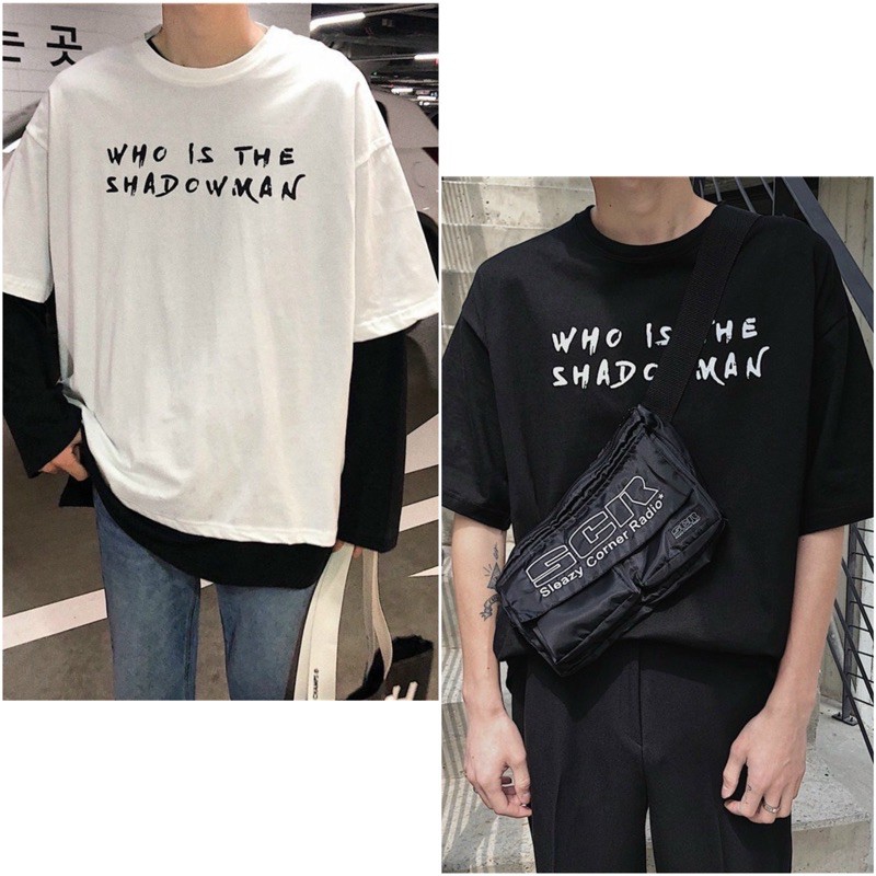 ÁO THUN TAY LỠ COTTON WHO IS THE FORM UNISEX (hình chụp thật)