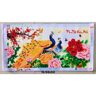(ĐÃ ĐÍNH)Tranh đá Phu Thê Viên Mãn DF064