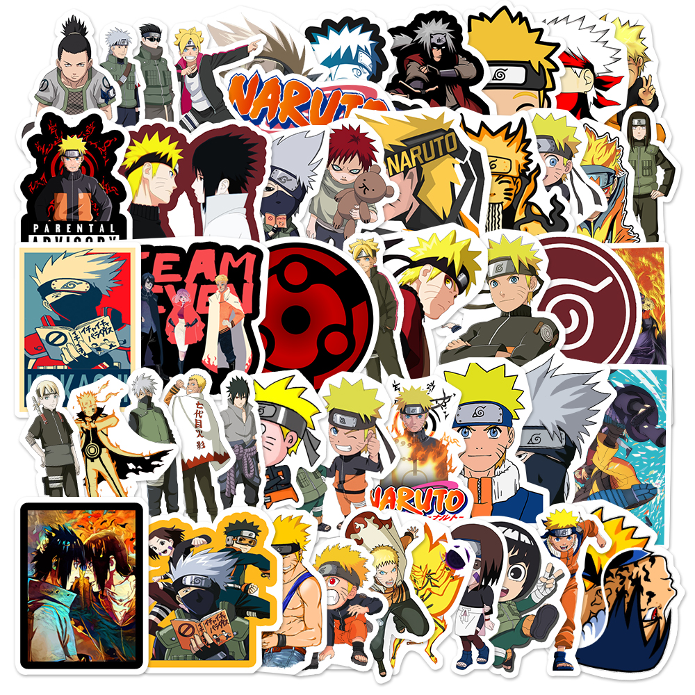 Set 50 miếng dán hoạt hình naruto trang trí đa năng