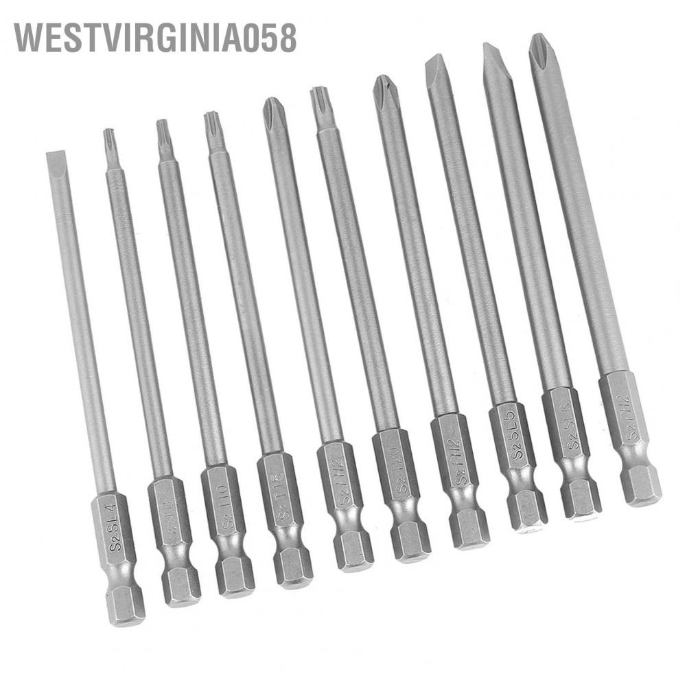 Hàng Hot Bộ sản phẩm Tua vít 10 cái 100mm 1/4 &quot;Hex Shank BST (Slotted + Cross + Security Star) Hàng giao ngayWestvirginia058
