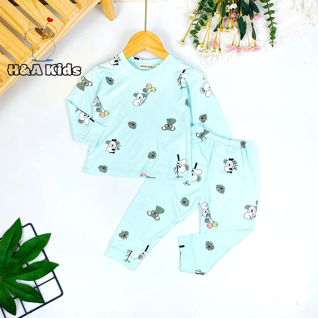 [Bé 19-33kg] Bộ dài tay thun lạnh in hình toàn thân Minky Mom mềm mịn mát cho bé trai bé gái - HÀNG LOẠI 1 (BẢNG 2)