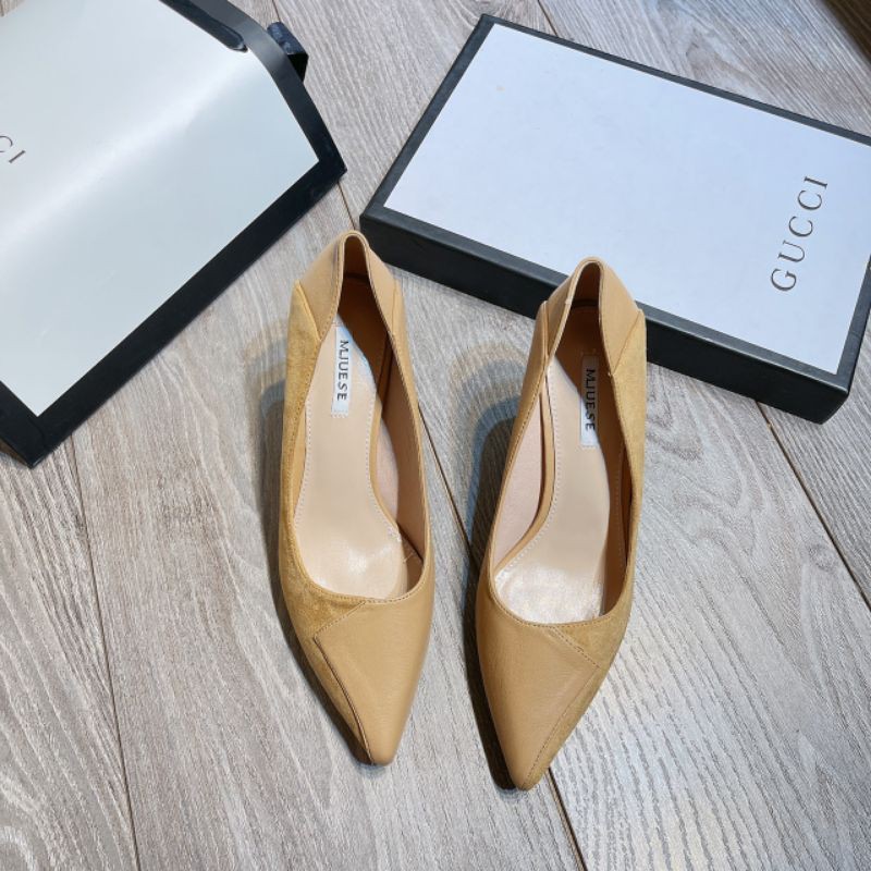 X(ẢNH THẬT) Giày Cao Gót 7p Da Lộn Pha Da Mềm Êm Fullbox Cao Cấp