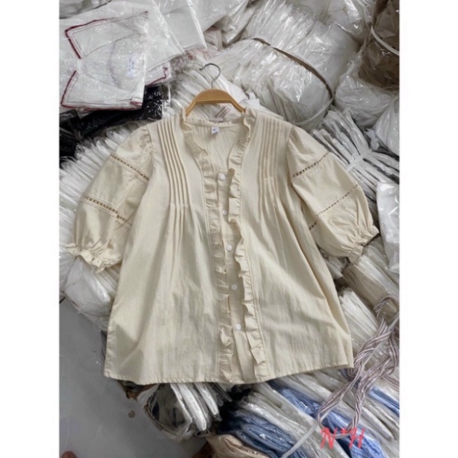 Hihishophaha xiangtop áo sơ mi kiểu tay bồng hàn quốc xiangtop hihishophaha
