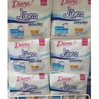 Combo 6 gói Băng Vệ Sinh Diana Libera Extra Dry Mặt Bông Siêu Mỏng Cánh (Gói 8 Miếng)