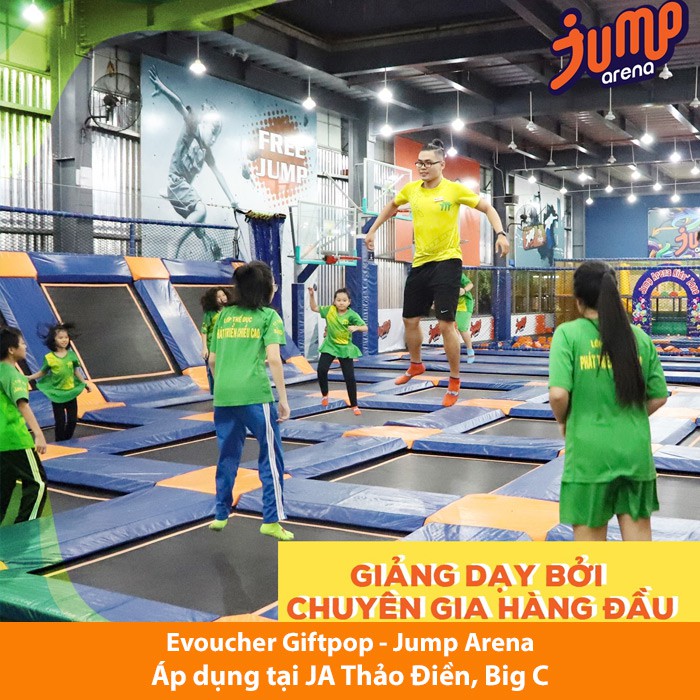 [Evoucher] Vé Jump Arena 60 phút trong tuần + vớ (áp dụng tại JA Thảo Điền, JA Big C)