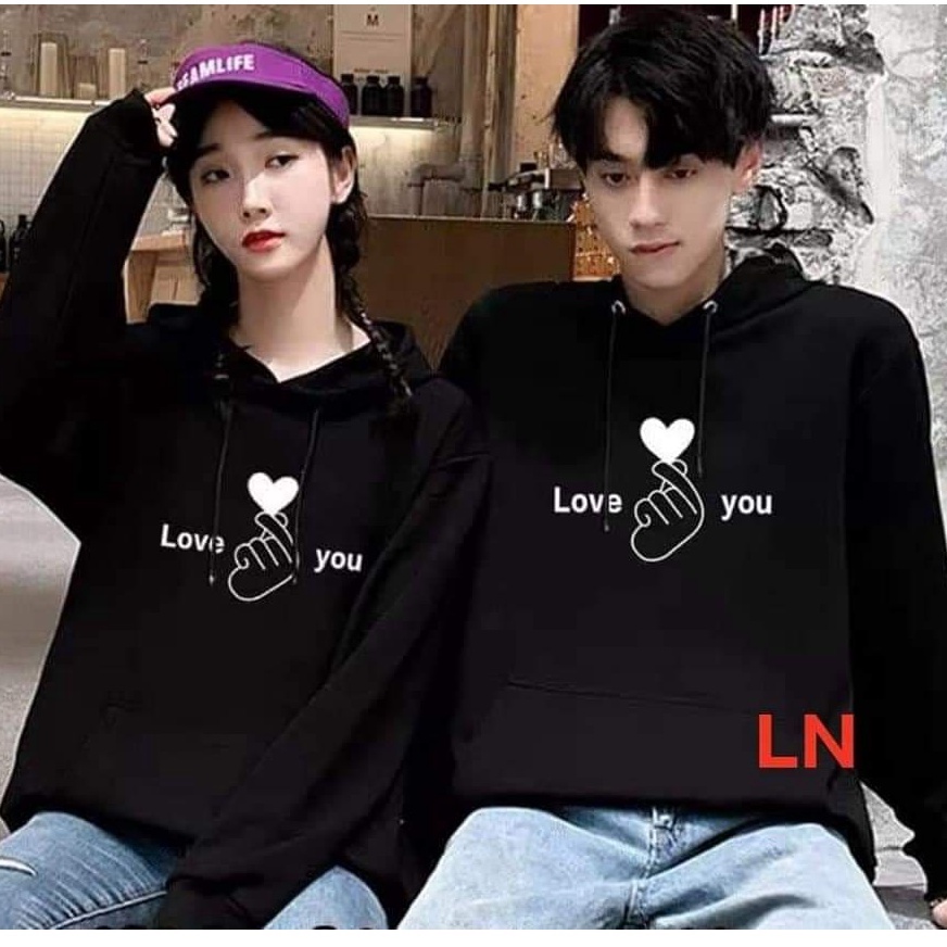 [Mã FAMARAL2 giảm 10K đơn 50K] Ái Nỉ Hoodie mũ đôi nam nữ LoVe You tim đỏ-chất nỉ cotton dày co dãn mềm-Ln