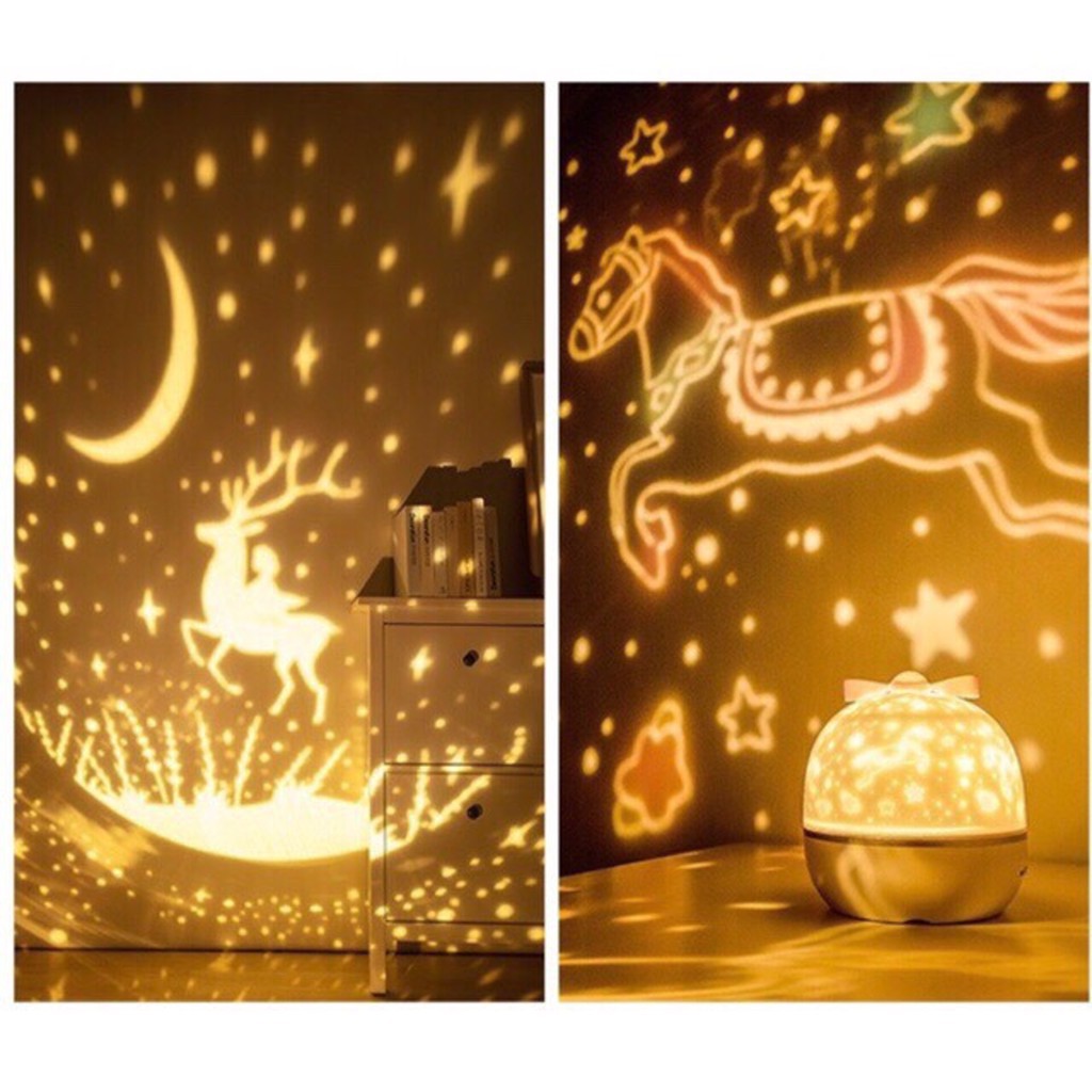 (Giá rẻ nhất) Đèn ngủ chiếu sao tự xoay, kèm 6 mẫu hình cổ tích, đại dương, sinh nhật, đèn LED lãng mạng | BigBuy360 - bigbuy360.vn