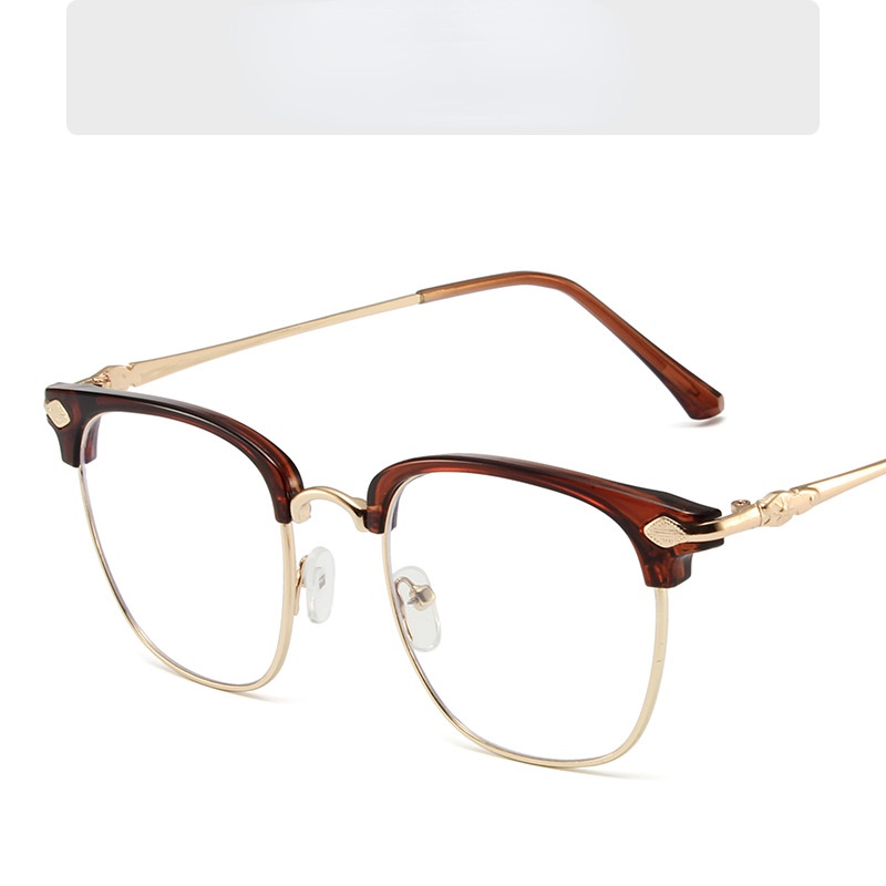 Kính Mắt Oversize Gọng Kim Loại Chống Ánh Sáng Xanh Phong Cách Harajuku