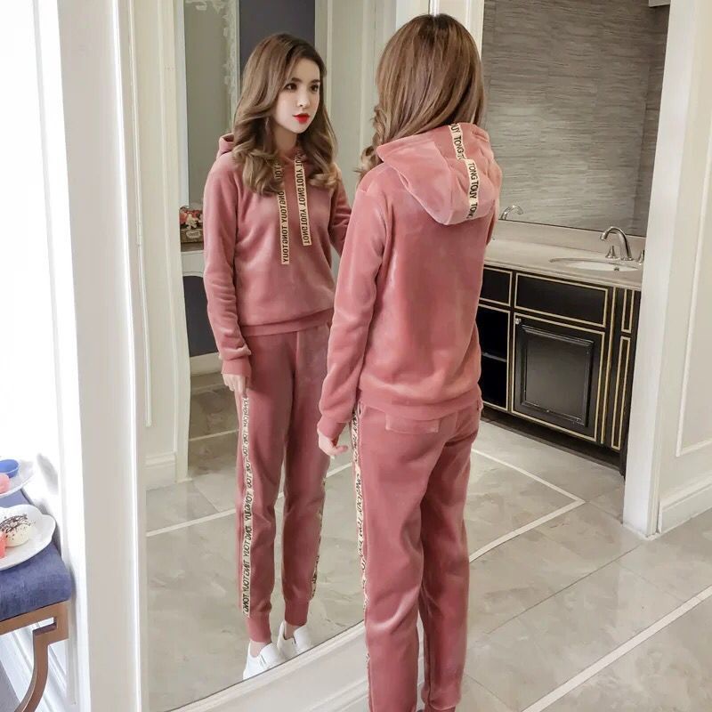 Set đồ nhung thể thao thời trang thu đông cho nữ