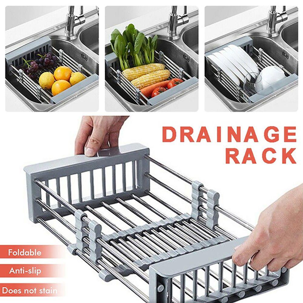 JANE Giá Inox Đựng Rau Củ Quả Để Bồn Rửa Chén Tiện Dụng