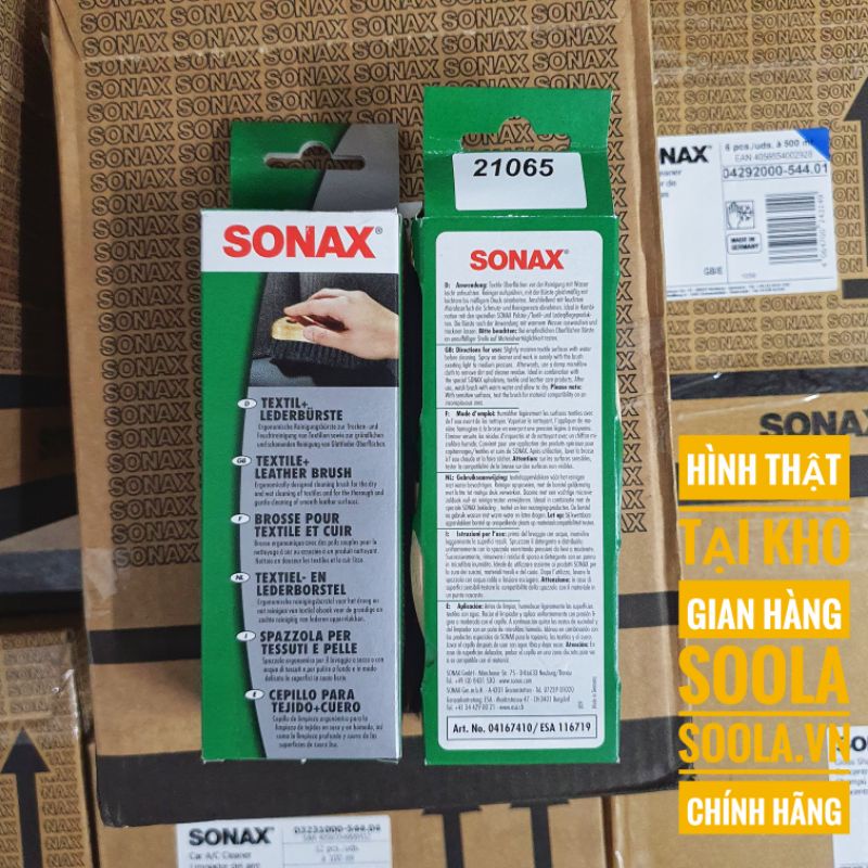 Bàn chải vệ sinh nội thất ô tô Sonax cao cấp chính hãng (TEXTILE &amp; LEATHER BRUSH) 416741