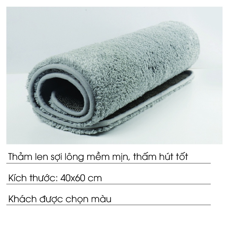 Thảm lau chân chùi chân chống trượt thấm nước nhà bếp nhà tắm phòng khách, giẻ lau chân đế chống trượt TINZ|Mã THAM-LEN